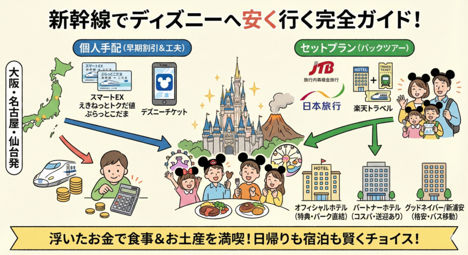 ディズニー新幹線安く行く方法を完全攻略！知らなきゃ損する節約術
