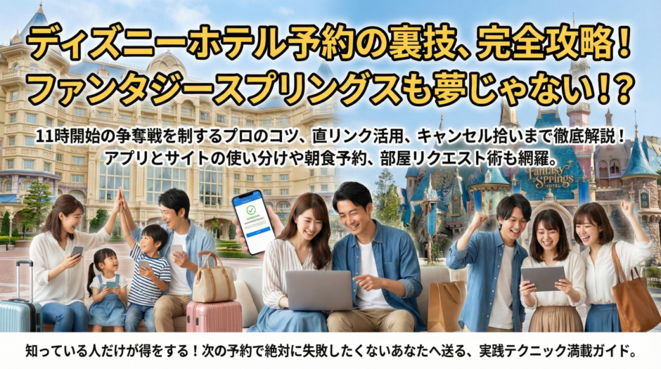 ディズニーランドホテルの予約時に裏ワザで人気客室をお得に確実に取る秘訣
