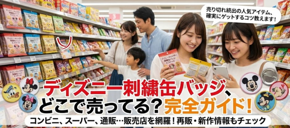 ディズニー刺繍缶バッジはどこに売ってる？セブンイレブンなど販売店・再販情報を徹底解説