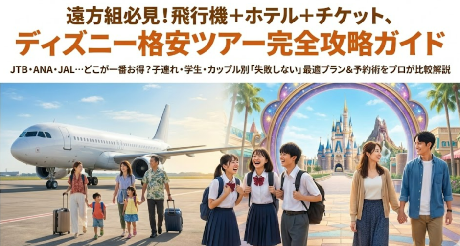 ディズニー格安ツアー飛行機プランを徹底比較！ 遠方組が一番トクする予約術