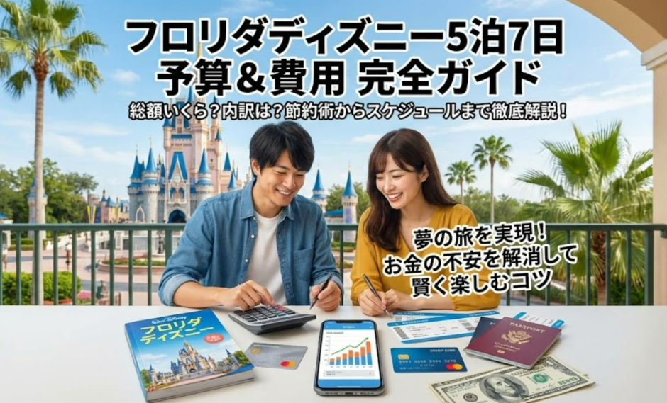 フロリダディズニー5泊7日予算はいくら必要？内訳と安く行くコツまとめ