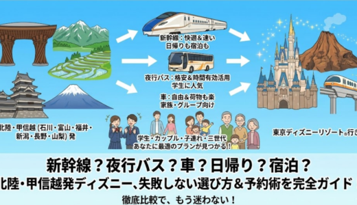 北陸・甲信越発｜東京ディズニーへの行き方・ツアー完全ガイド【新幹線・夜行バス・車】
