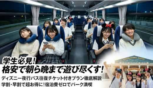 学生必見！ディズニー夜行バス学生往復チケット付きで格安に夢の国を満喫する方法