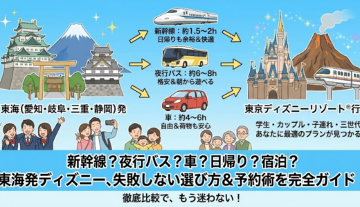 東海発｜東京ディズニーへの行き方・ツアー完全ガイド【新幹線・夜行バス・車】