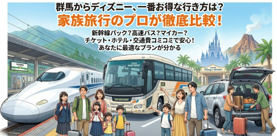 群馬発ディズニーツアーを一覧比較｜交通＋ホテル＋チケット込みで一番お得なのは？
